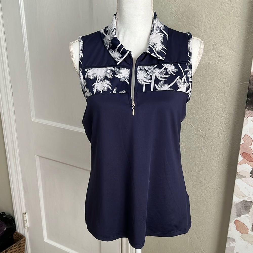 Emerald 18 Navy Sleeveless Golf shirt